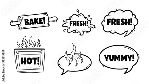 Culinary Delight Words: A collection of captivating illustrations, designed to showcase the freshness of ingredients, from the warmth of the oven to the delightful aroma of fresh baking.