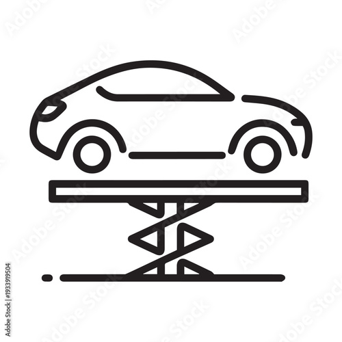 Car Lift Hydraulic Jack Icon for Automotive Repair and Garage Service Maintenance