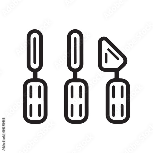 Manual Transmission Car Pedals Line Art Icon Representing Clutch Brake and Accelerator Controls