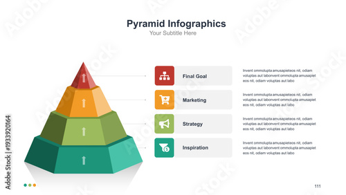 Pyramid Infographic for Business Goals and Strategy Presentation