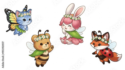 Christmas, holiday, winter, cute, cartoon, animals, illustration, festive, reindeer, penguin, bear, bunny, rabbit, adorable, characters, set, collection, isolated, white background, sweater, hat, scar