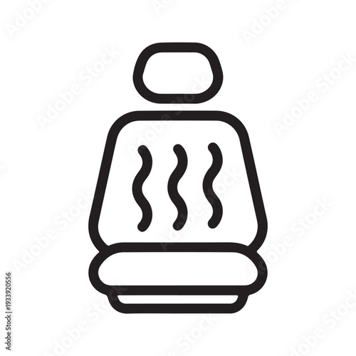 Automotive Heated Seat Vector Icon for Vehicle Interior Comfort and Climate Control Settings