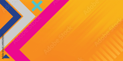 Vector abstract background texture design, bright poster, banner yellow background, pink and blue stripes and shapes.