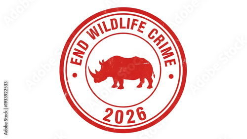 Red stamp for End Wildlife Crime 2026 campaign