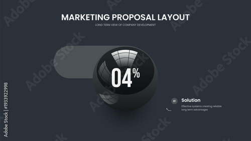 Sales Analysis 1 Step Graph Frame Template. Clean Insight One Option Diagram Presentation Layout. Consulting Development Slideshow Design Vector Illustration.