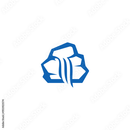 stone rock logo vector. zen symol blue
