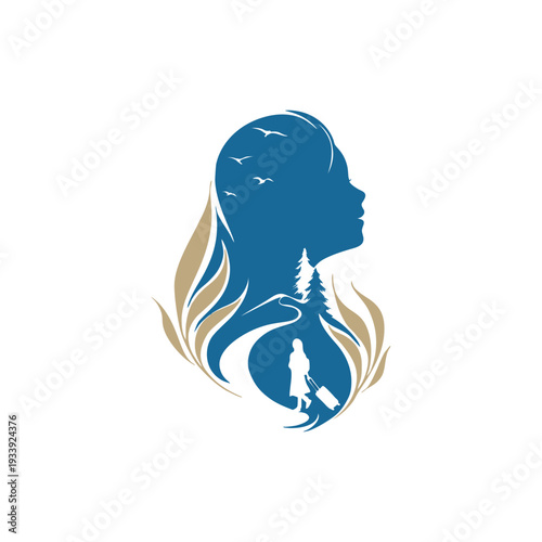 woman wellness vector. beauty logo organic