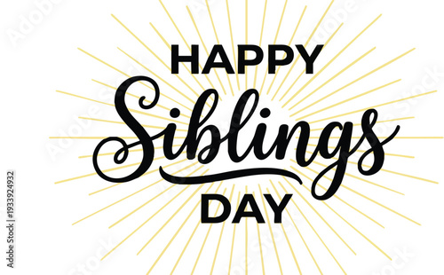 Happy Siblings Day Calligraphy Text Design.