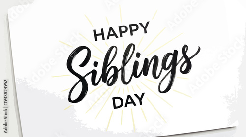 Happy Siblings Day Card with Text.