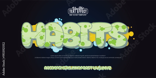 Habits Colorful graffiti editable text style effect. Vector text effect with paint wall concept.
