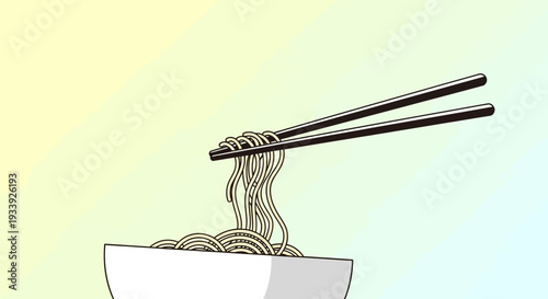 Chopsticks Lifting Noodles From Bowl