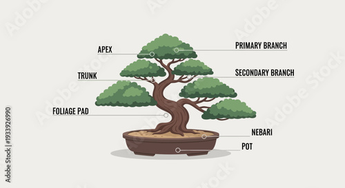 Bonsai Tree Anatomy: Labeled Diagram of Miniature Tree Parts