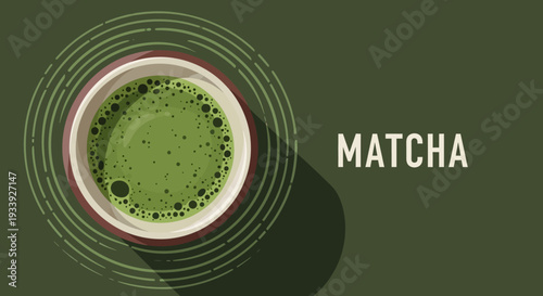 Matcha Green Tea Powder Drink Top View