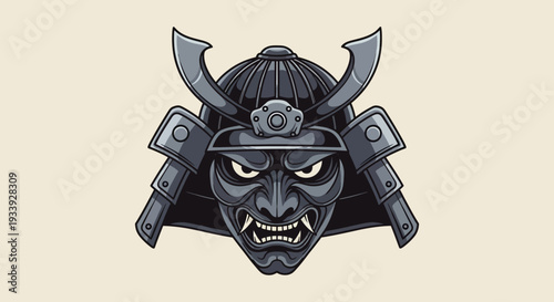 Samurai Mask Helmet Warrior Icon