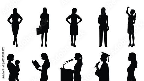 Silhouettes of women in various and personal roles 1
