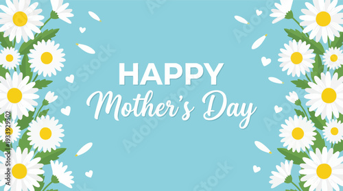 Happy Mothers Day Floral Greeting Card Design.