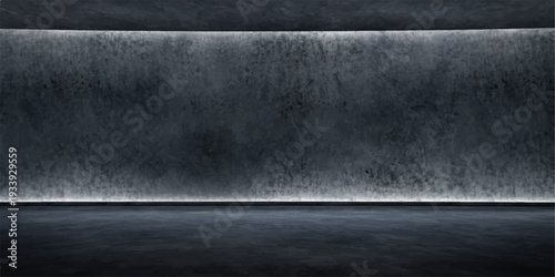 Dark vintage grunge metal plate background with rivets featuring an aged rough texture and dirty black surface pattern for a weathered industrial wall backdrop