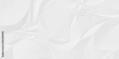 Crumple crushed white paper obsolete rumple craft design. wrinkle ripped creased crumple aged closeup recycled document grunge paper background.