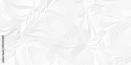 Crumple crushed white paper obsolete rumple craft design. wrinkle ripped creased crumple aged closeup recycled document grunge paper background.