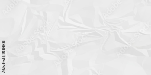 Crumple crushed white paper obsolete rumple craft design. wrinkle ripped creased crumple aged closeup recycled document grunge paper background.