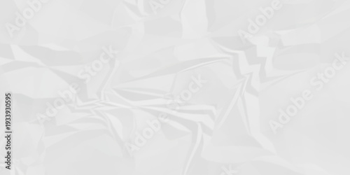 Crumple crushed white paper obsolete rumple craft design. wrinkle ripped creased crumple aged closeup recycled document grunge paper background.