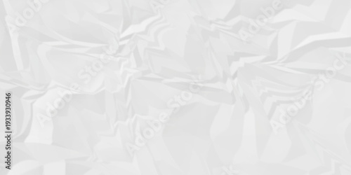 Crumple crushed white paper obsolete rumple craft design. wrinkle ripped creased crumple aged closeup recycled document grunge paper background.