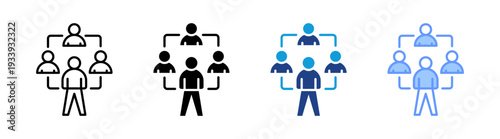 Leadership icon set multiple style collection