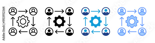 Team Management icon set multiple style collection