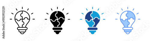 Problem Solving icon set multiple style collection