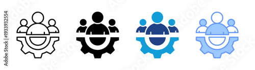 Collaboration icon set multiple style collection