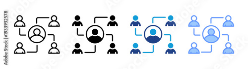 Organization  icon set multiple style collection