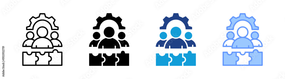 Fototapeta premium Collaboration icon set multiple style collection