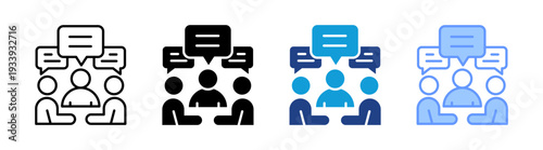 Discussion icon set multiple style collection