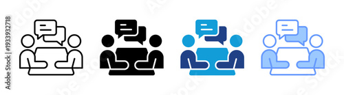 Meeting icon set multiple style collection
