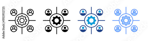 Management icon set multiple style collection