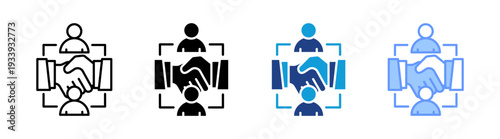 Collaboration icon set multiple style collection