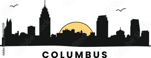 Columbus city silhouette. Vector