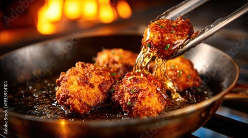 Freshly fried golden-brown fritters being served, dripping with oil, highlighting the irresistible appeal of comfort food that evokes memories of family and togetherness.