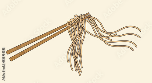 Chopsticks Holding Noodles