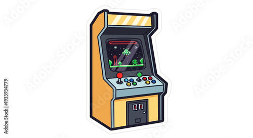 Retro Arcade Machine Pixel Art Sticker
