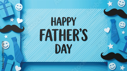 Happy Fathers Day Greeting Card Design.