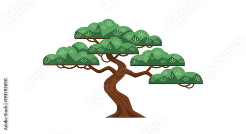 Stylized Bonsai Tree Illustration
