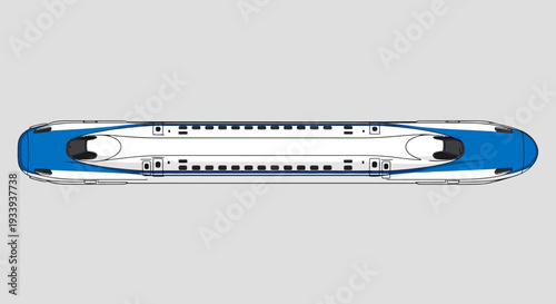 Top view of a modern high-speed train