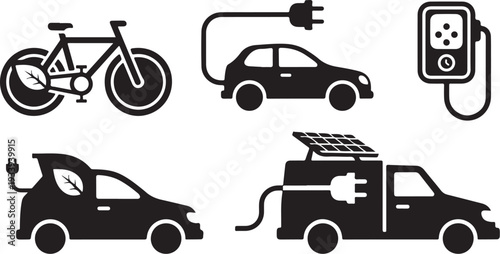 Electric vehicles and bicycles charging with renewable energy sources