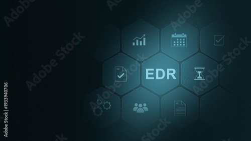 Schilderij op canvas EDR acronym, endpoint detection and response software concept