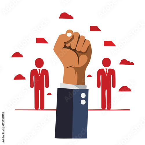 Raised fist illustration symbol of strength and solidarity