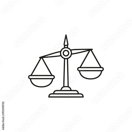 Balance scale icon symbolic representation of justice and fairness