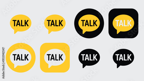 KakaoTalk logo icon vector set, featuring the official chat app logo in clean vector format for branding, UI, and digital design projects.
