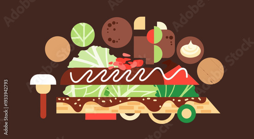 Delicious Hot Dog Illustration Flat Design Style