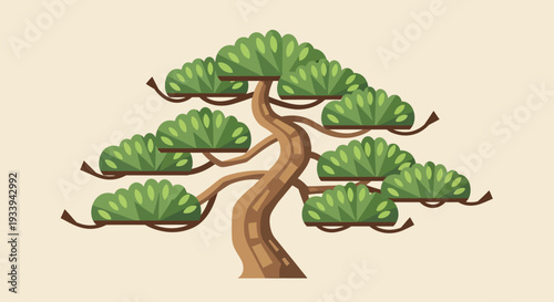 Stylized Bonsai Tree Illustration